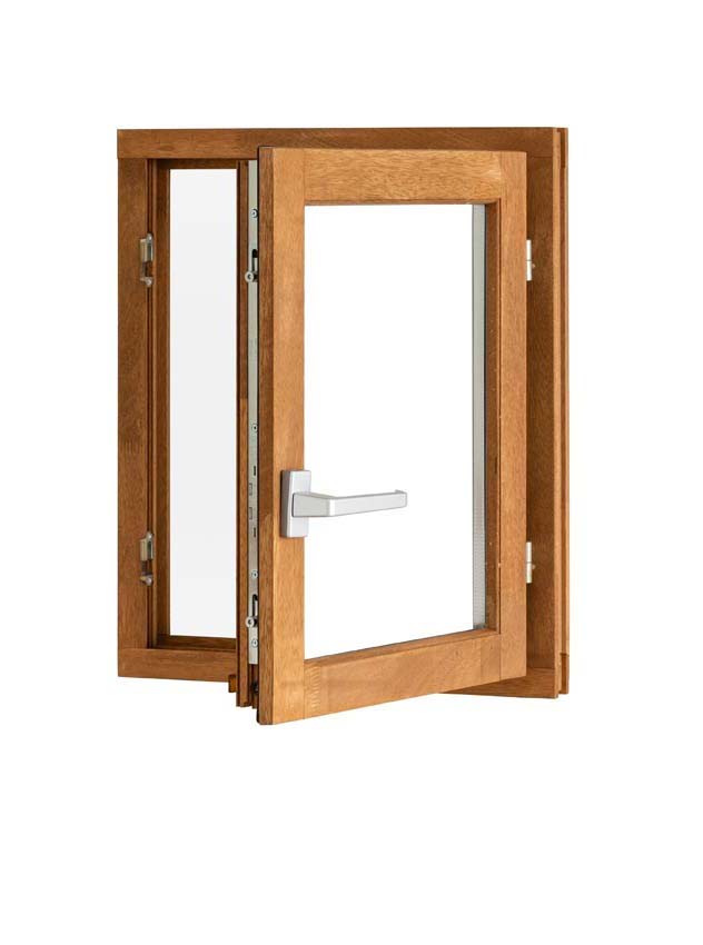 Fenêtre tournante à 1 vantail Trae bois Meranti 55mm naturel L500xH600mm ouvrant à droite
