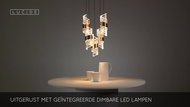 KLIGANDE - Suspension - Ø 30 cm - LED Dim. - 5x8W 2700K - Or Mat / Laiton KLIGANDE - Suspension - Ø 30 cm - LED Dim. - 5x8W 2700K - Or Mat / Laiton