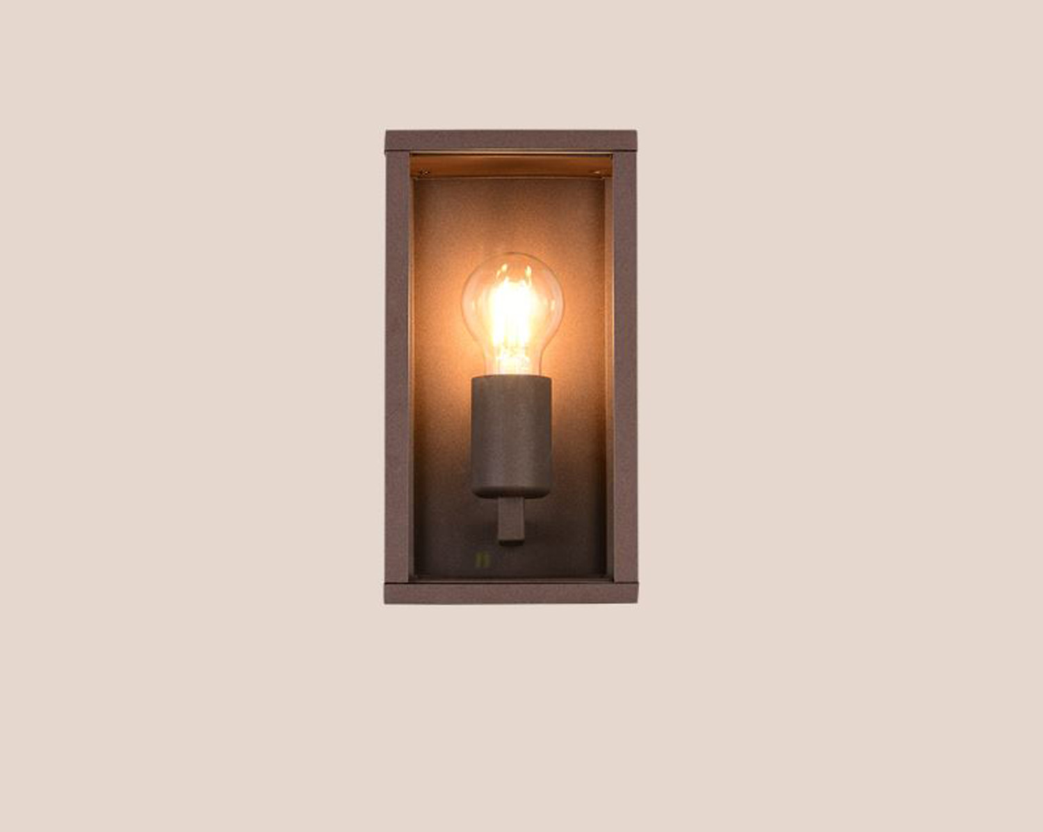 Applique murale - couleur rouille - 14x14x26cm - E27 - 1x60W - IP44