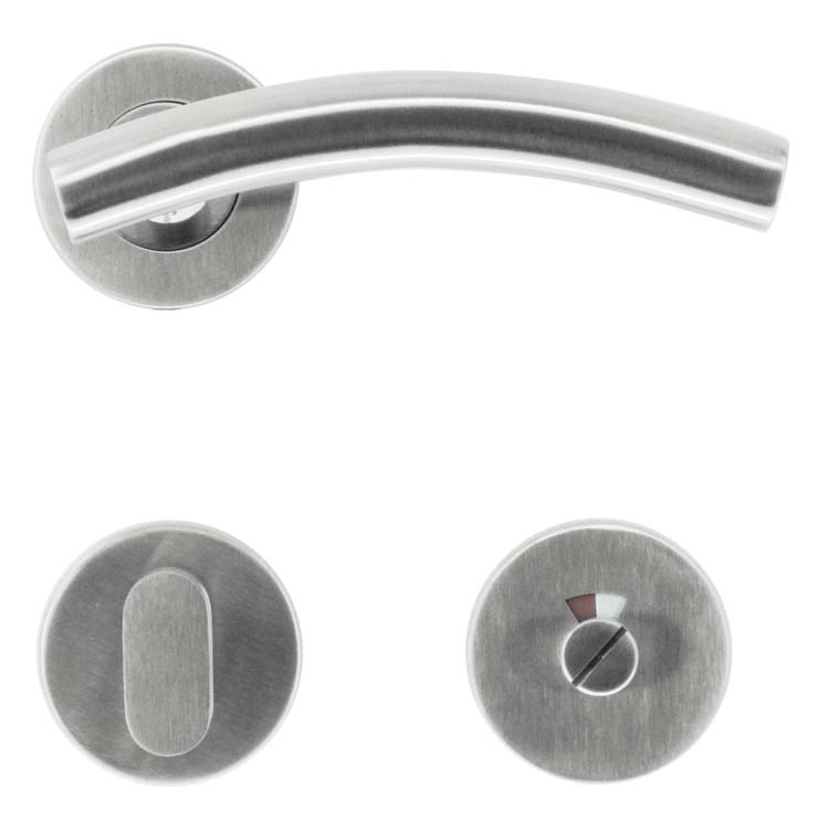 Deurkruk pro bari 19mm inox plus met WC-slot