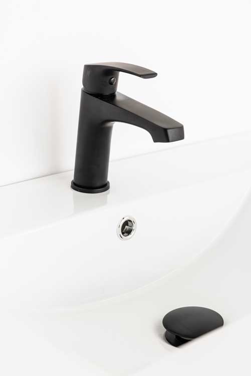 Meuble de salle de bains Bianca blanc suspendu avec lavabo simple blanc brillant 80cm