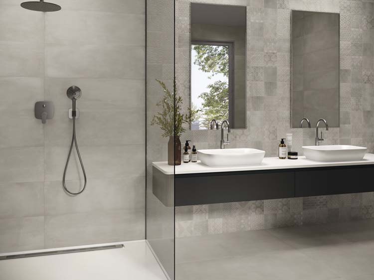 Wandtegel Malfi patroontegel lichtgrijs 15x15cm