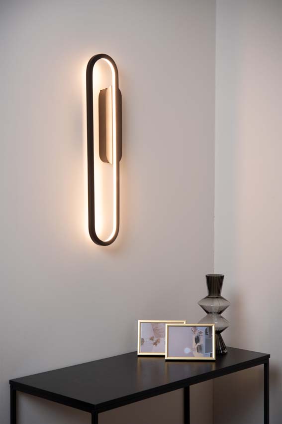 Wandlamp - LED Dimbaar - 1x24W 2700K - Zwart