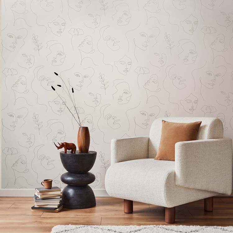 Vinyl op vliesbehang droom grijs 0,53x10m
