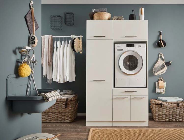 Wasmachine kasten Decowash - set 9 - wit - 67,5X117,5X200CM