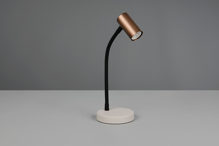 Lampe de table - beige/café - 15x13x38cm - dimmable - GU10 MR11 - 1x5W