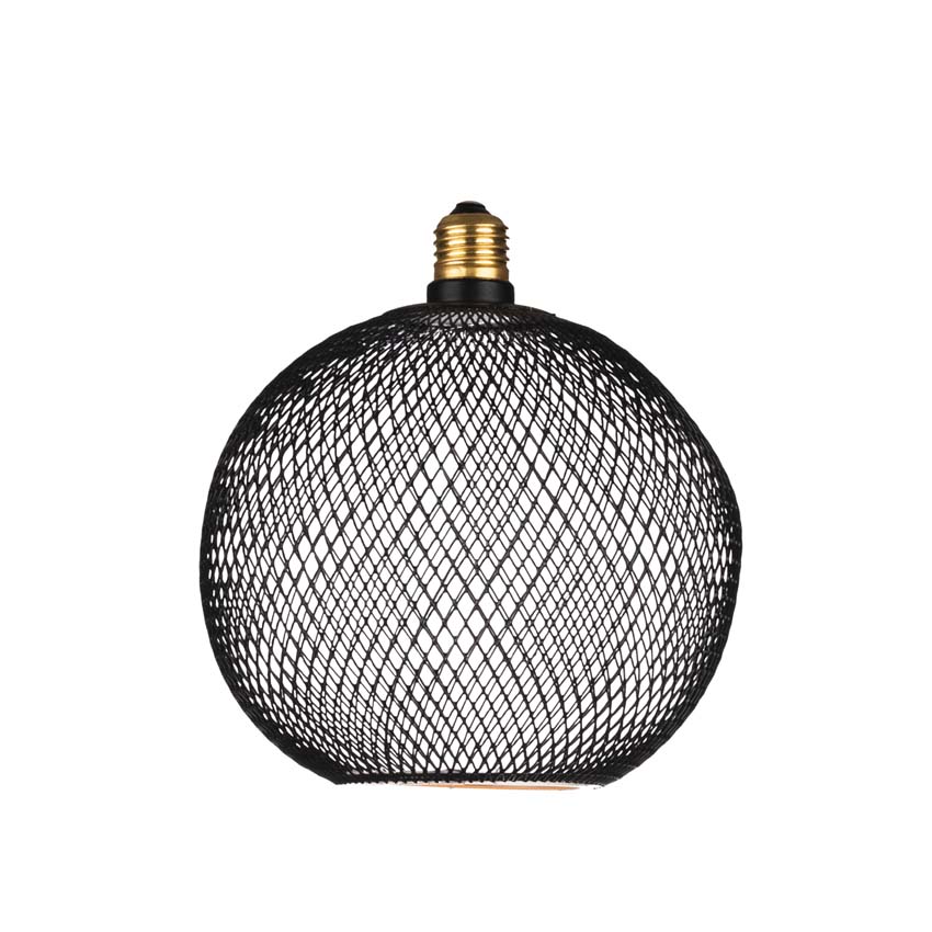 LED lamp floating Cage - E27 - zwart - Ø30cm - dimbaar - 6W - 390lm - 2200K - globe