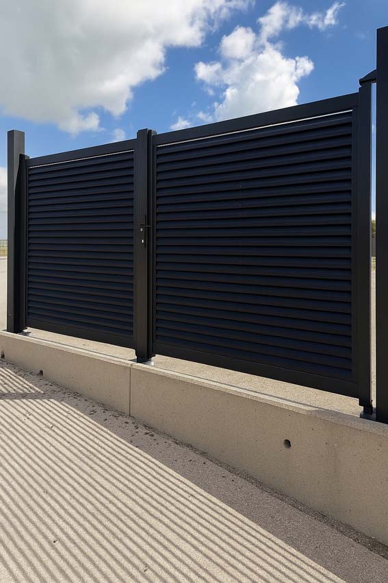 Dubbele draaipoort Oakley aluminium zwart 350x180cm