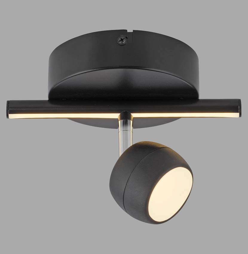 Spot plafond - noir - 13x20cm - dimmable - 3,2W - 3000K