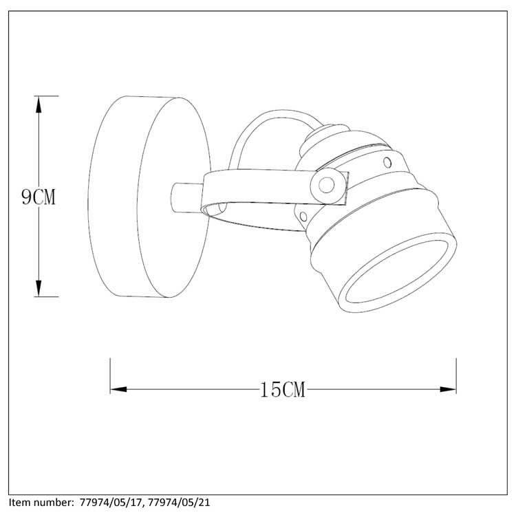 Lucide CIGAL - Plafondspot - Ø 9 cm - LED - GU10 - 1x5W 2700K - Koper