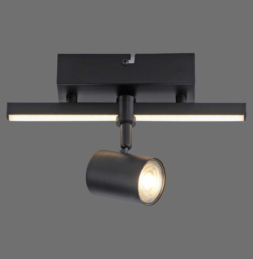 Spot en saillie - Noir - 25,5x14x16cm - Dimmable - LED - 1x4,5W - 3000K