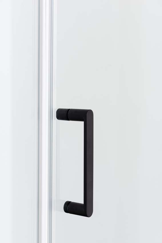 Douchehoek Alexia met vaste wand en draaideur zwart profiel 90x190cm