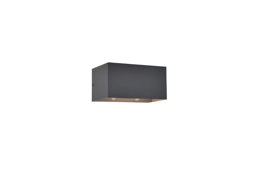 Wandlamp buiten - donkergrijs - 14,6x7,5x9,4cm - LED - 1x10,5W - 4000K - IP54 - bewegingssensor