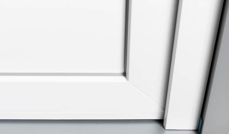 Buitendeur pvc wit/wit vlak paneel L MW