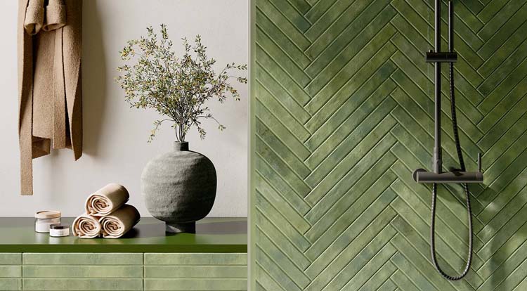 Échantillon carrelage de sol et mural Saona vert