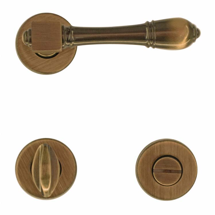 Poignée de porte pro luciana bronze avec serrure toilette