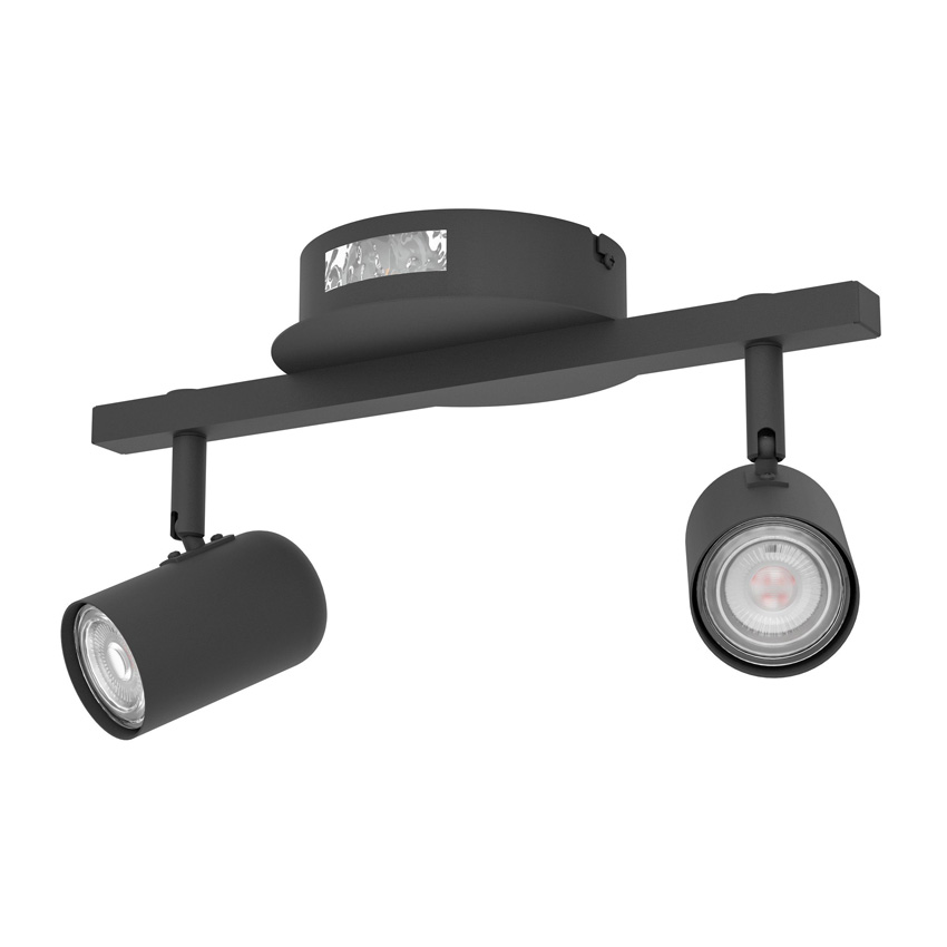 Spot en saillie - noir - 32x14x16cm - LED - 2x3,7W + 2x1W - 2700/4000/6500K - CCT switch