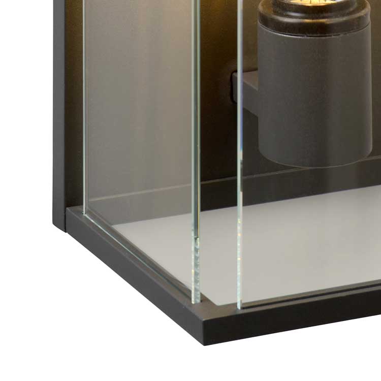 Wandlamp buiten - antraciet - E27 - IP54 - vierkant