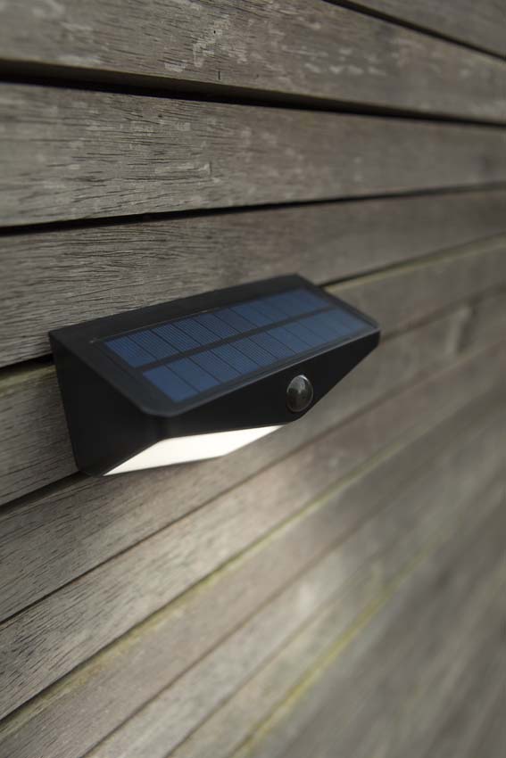 Applique murale d'extérieur Oris Solar - noir - dimmable - 3.7W - 5000K - IP44 - avec détecteur de mouvement