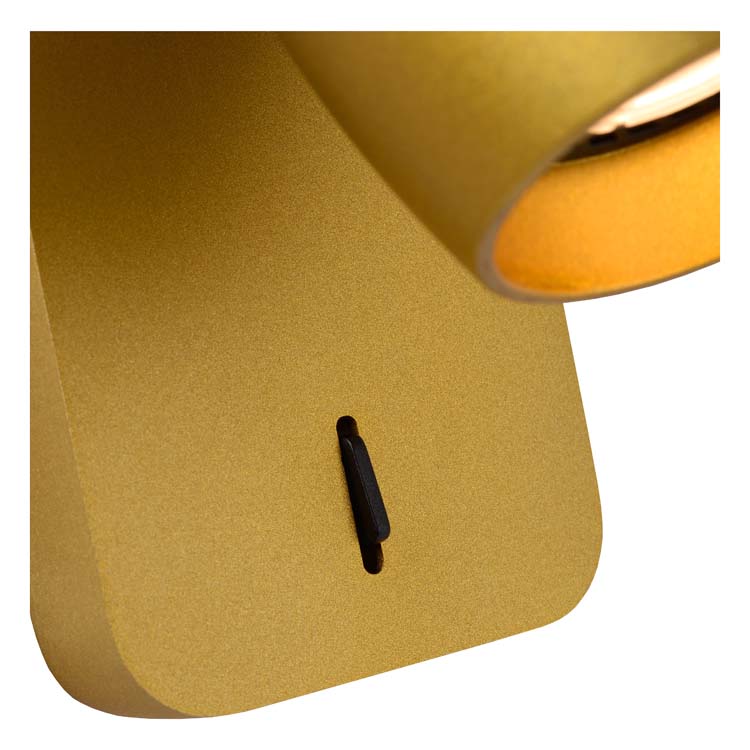 Spot mural - LED Dim to warm - GU10 - 1x5W 2200K/3000K - Or Mat / Laiton