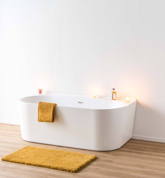 Baignoire semi-îlot Hess blanc mat 170x80cm
