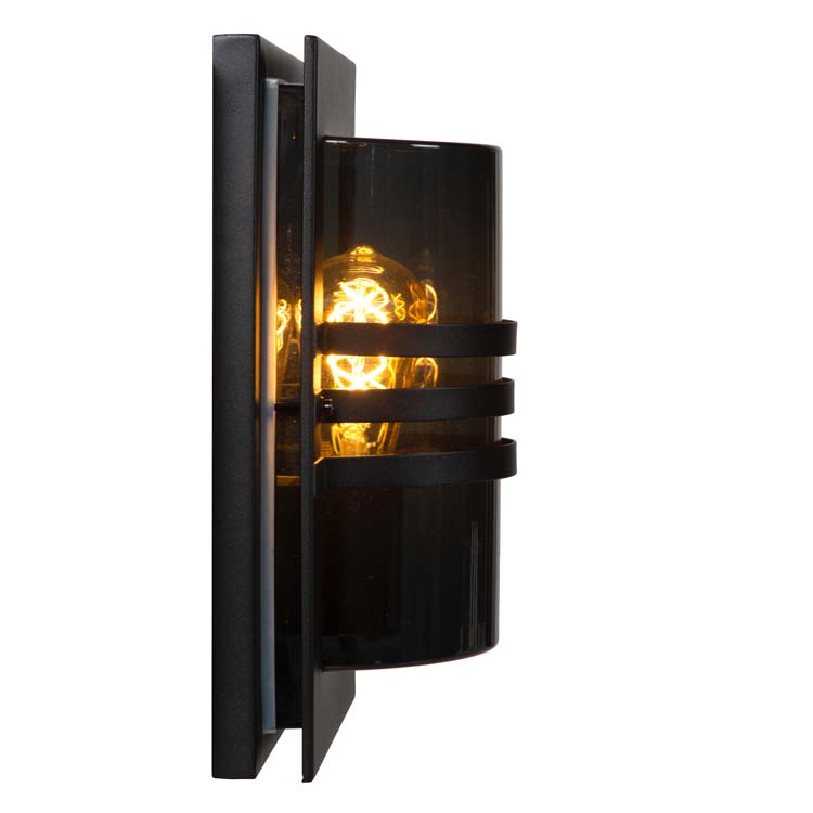 Lucide PRIVAS - Wandlamp Buiten - H33 cm - E27 - IP44 - Zwart