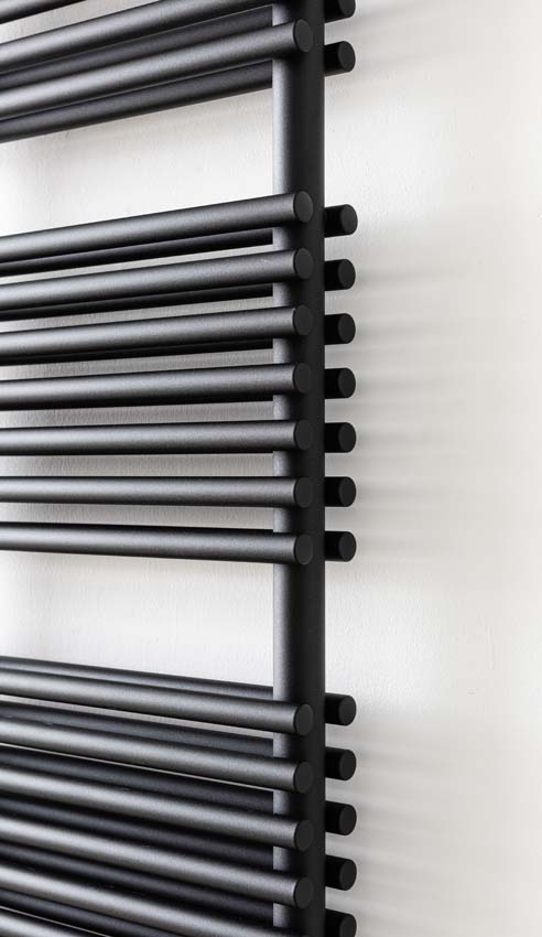 Handdoekradiator Doby 180x50cm dubbel zwart 1484W met verwarmingselement