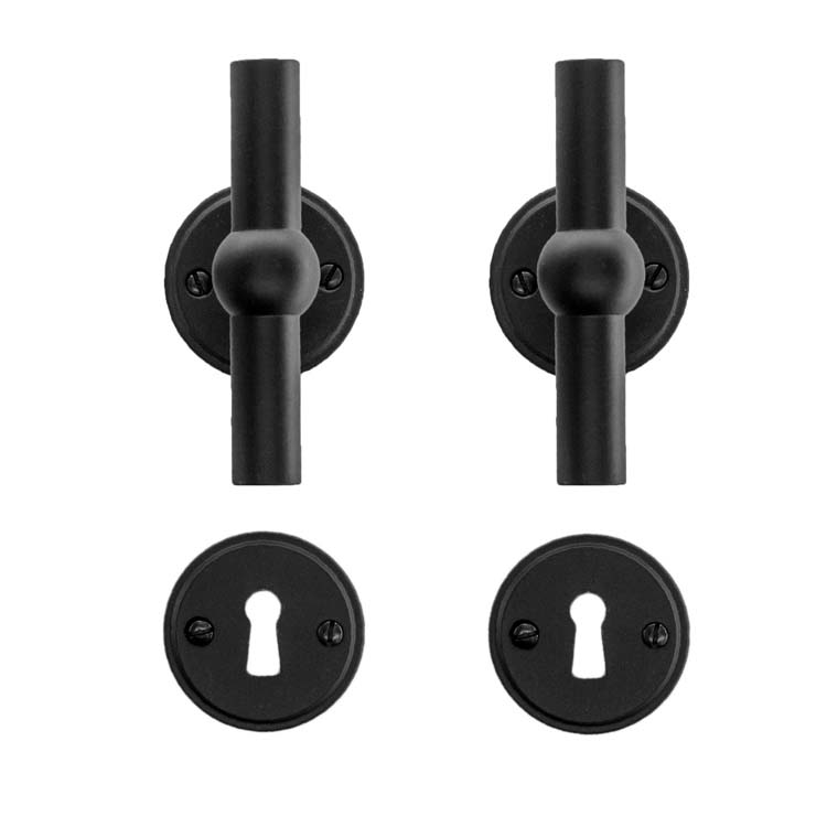 Poignée de porte pro grado T+T noir rosace barbe