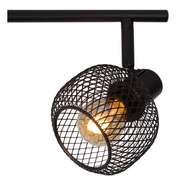 Plafonnier - noir - 76x15x17cm - dimmable - 4xE14 - 25W