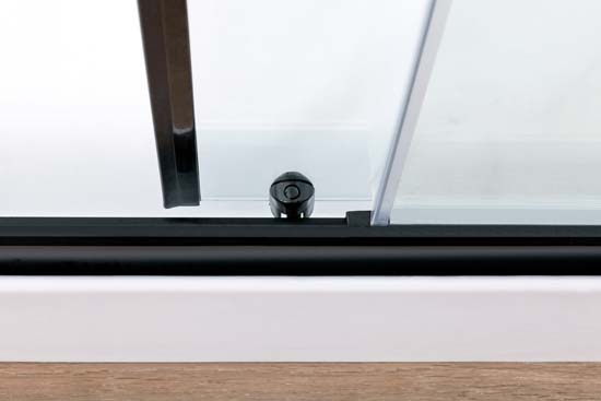 Cabine de douche Penny thermostatique droite noir/blanc porte coulissante 115x85x218,5cm