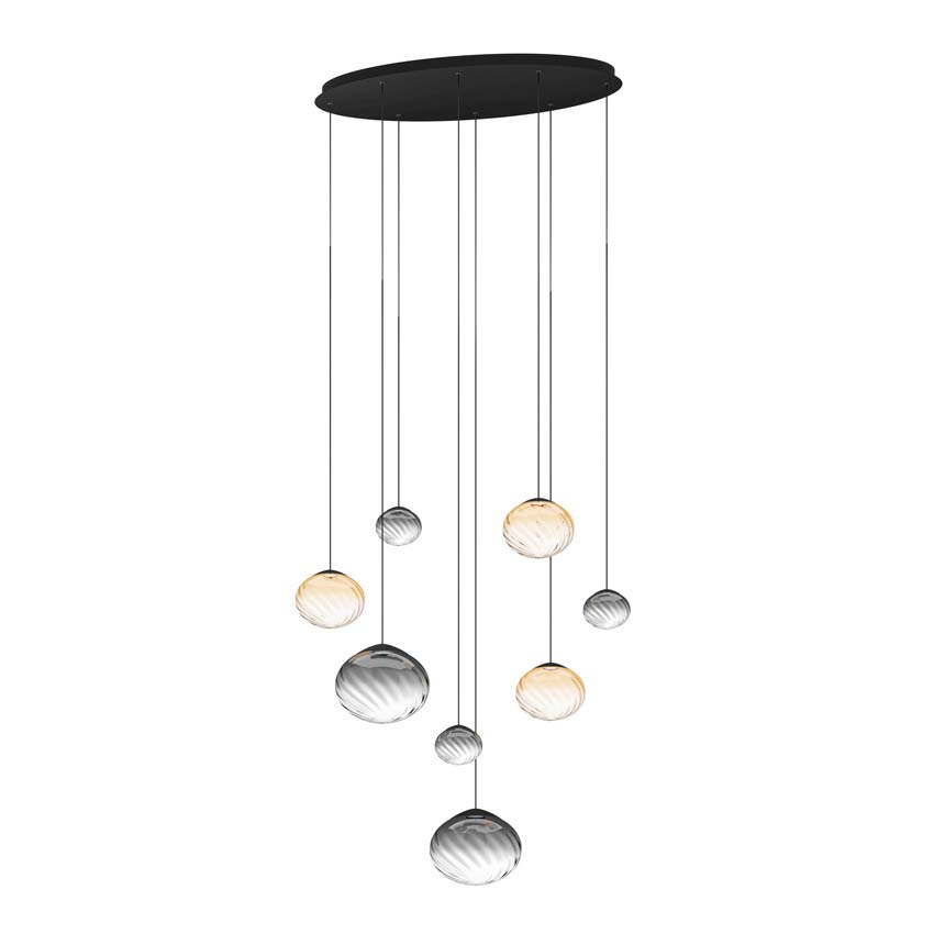 Suspension - Noir fumé - Dimmable - LED - 1x24W - 3000K - télécommande