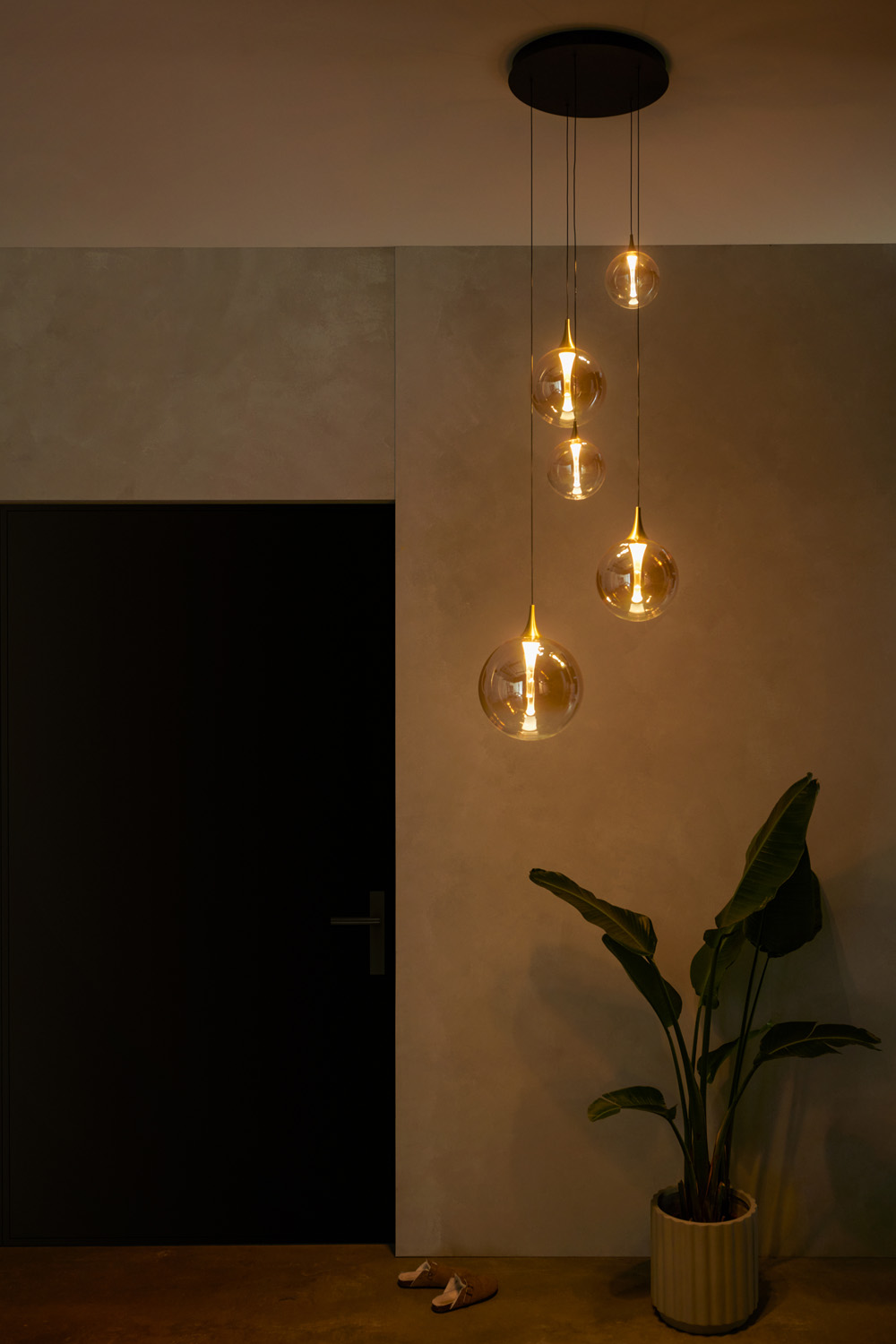 Lucide Premium Gisela - Suspension - Ø57cm - LED Dim. - 2700K - Avec module LED remplaçable - Ambre