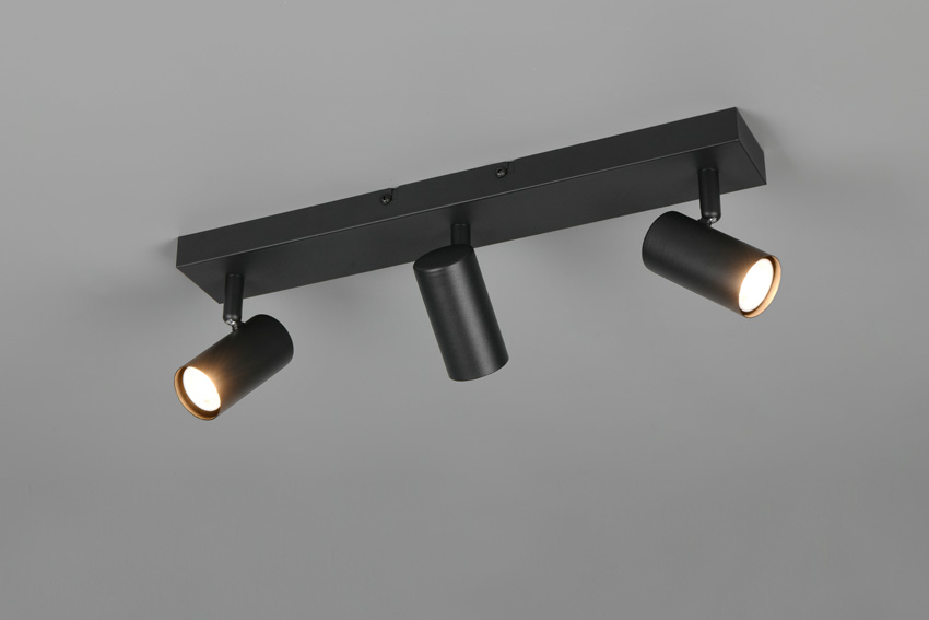 Spot en saillie - noir mat - 41x6x13,5cm - dimmable - GU10/MR11 - 3x5W