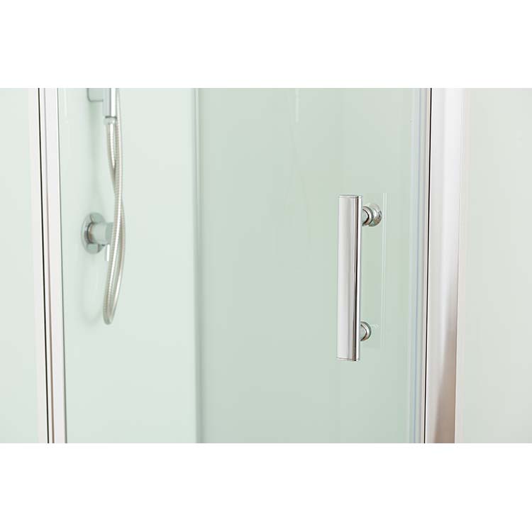Cabine de douche Anik gauche chrome/blanc porte tournante 90x90x205cm