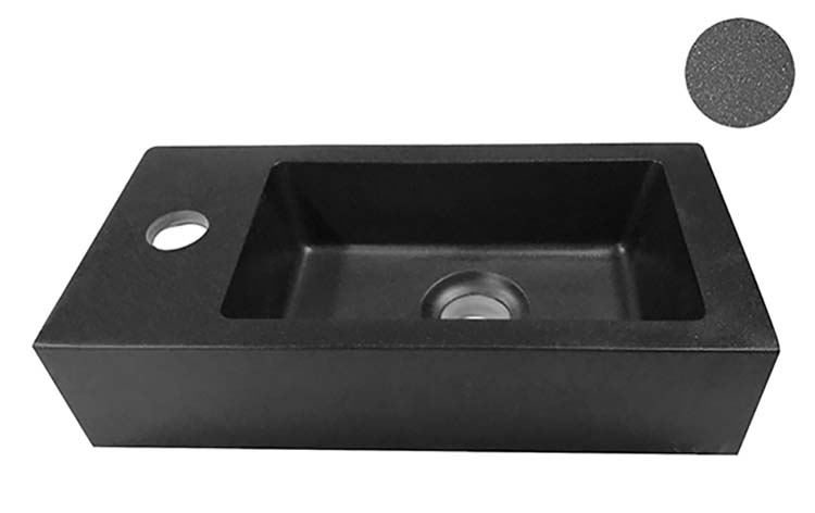 Handenwasser Kyla links quartz zwart 9x36x18cm