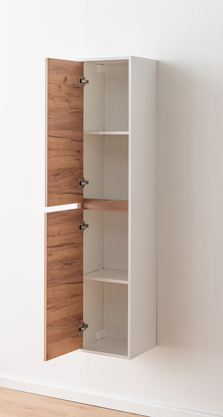 Kolomkast Treviso eik/wit hangend 160x35x30cm