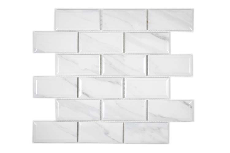 Mosaïque Metro Carrara brillant 29,5x29,1cm