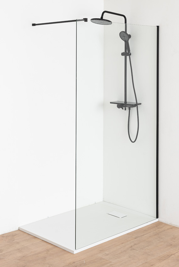 Receveur de douche Moby SMC blanc mat aspect ardoise 120x80cm