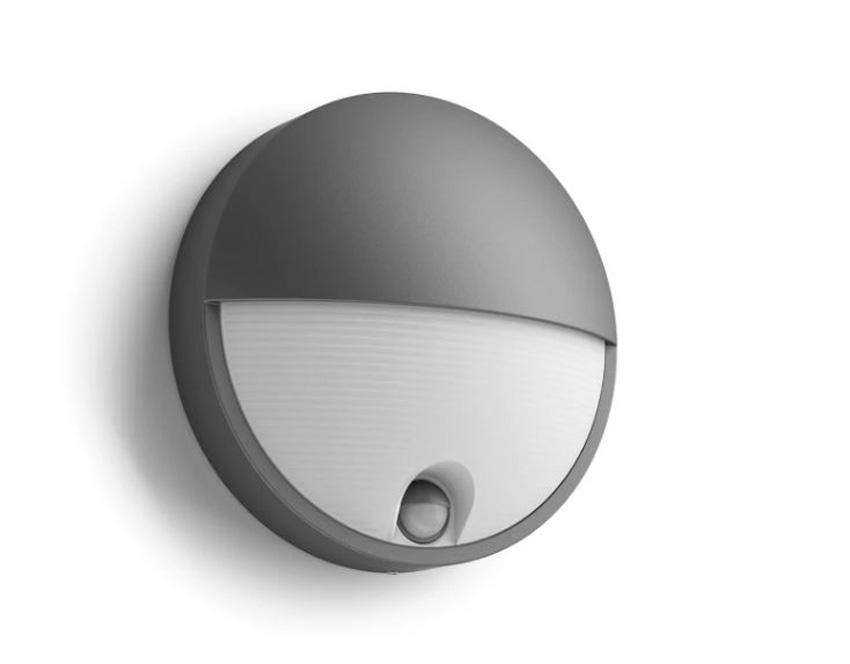 Applique murale extérieur - anthracite - 22x9x8cm - LED - 1x4,3W - 2700K - IP44 - détecteur de mouvement