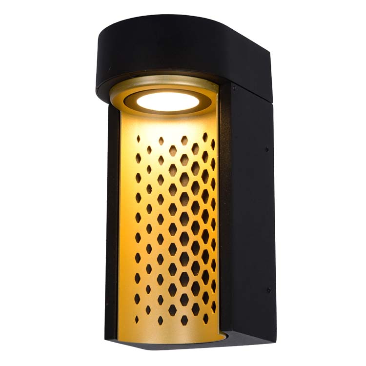 Wandlamp buiten - goud/zwart - LED - 10W - 2700K - IP65