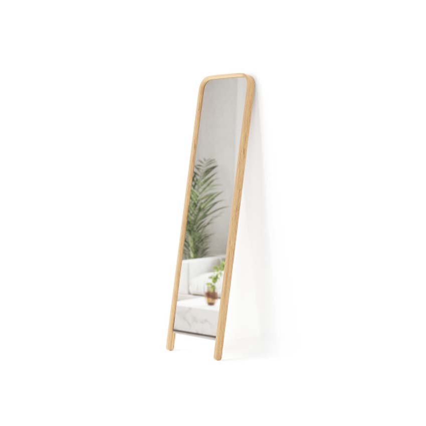 Miroir sur pied rectangulaire Umbra Bellwood naturel 157x39cm