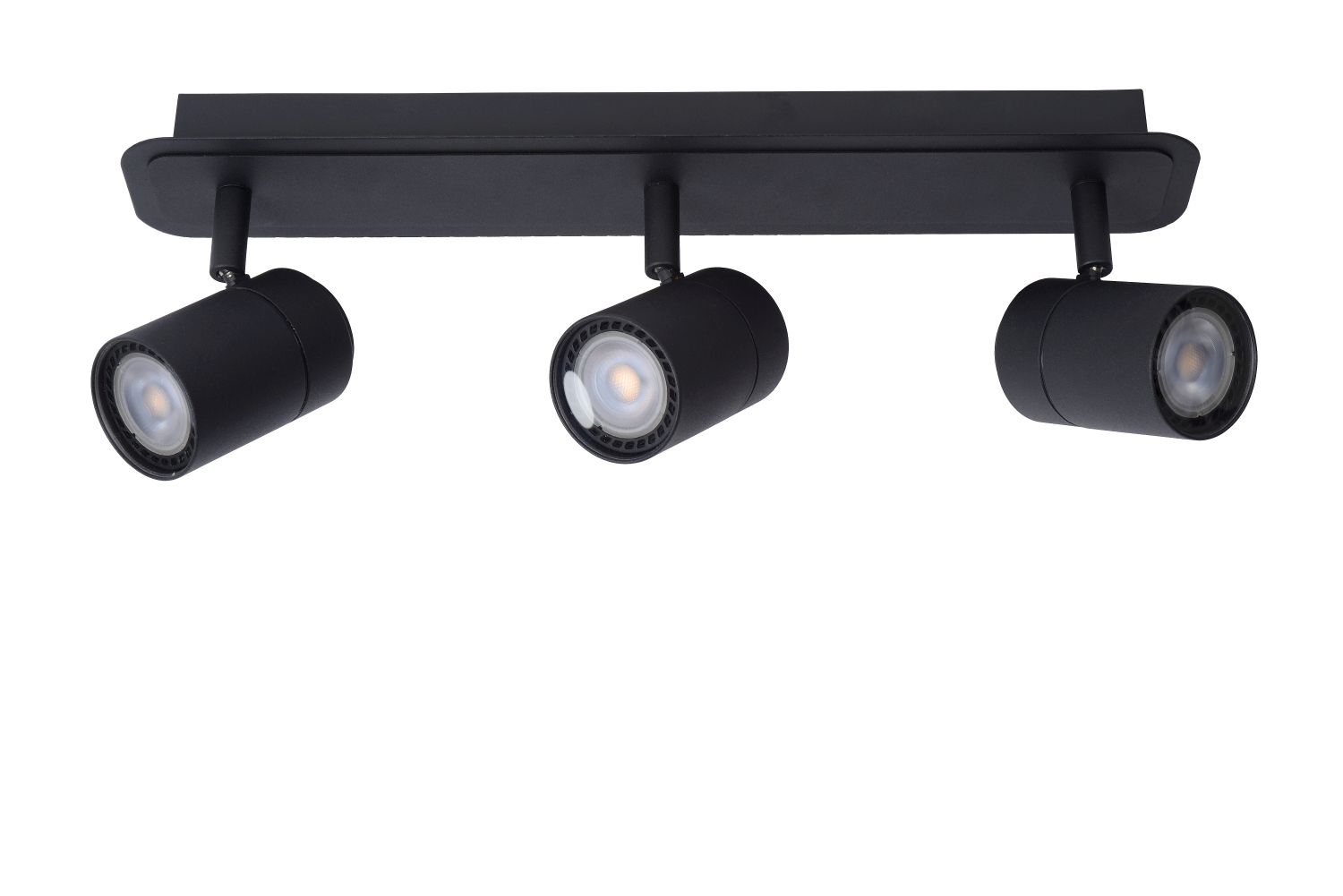 Plafonnier salle de bain - noir - dimmable - GU10 - 3x5W - 3000K - IP44