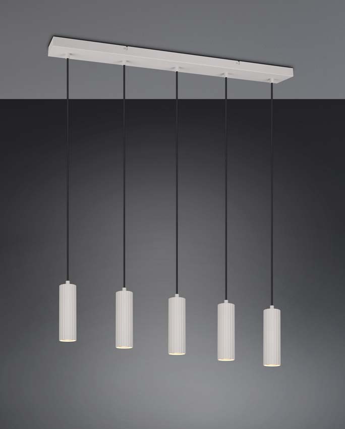 Suspension - Gris - 85x9x150cm - Dimmable - GU10 - 5x10W