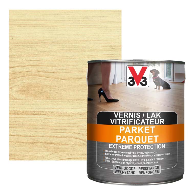 V33 vernis parquet extrême protection transparent semi-brillant 2,5l