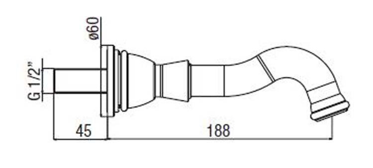 Badkraan Traditional De Luxe inbouw chroom
