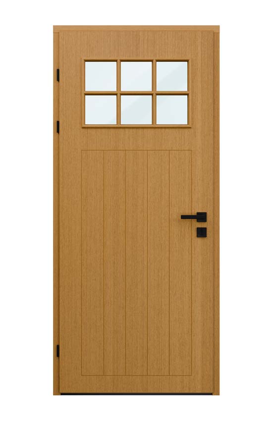 Houten buitendeur Alva meranti natuur helder glas linkstrekkend op maat