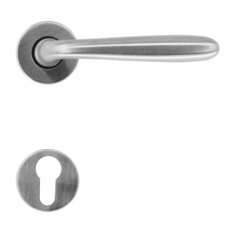 Poignée de porte pro aquino look inox rosace cylindre