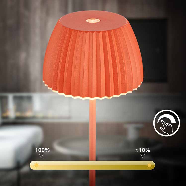 Tafellamp Elvoro - oranje - 20cm - dimbaar - LED - 1.5W - 2700K - IP44 - USB