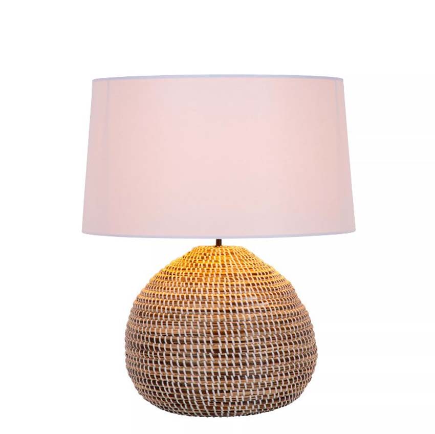 Lucide Premium Maduka - Lampe de table - Naturel - Ø45cm - E27 - 1x40W - Boule