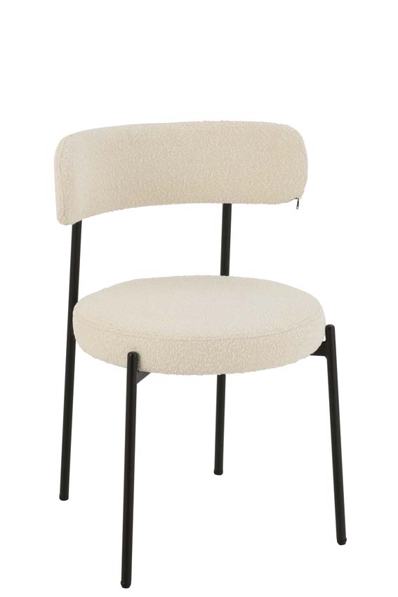 Stoel Boucle wit 51x52x77cm Stoel Boucle wit 51x52x77cm